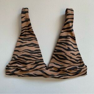 Aerie Size Medium Tiger Print Textured Triangle Bikini Top NWT